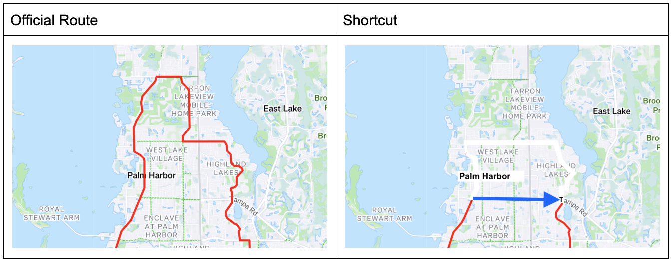 Tampa Rd Shortcut